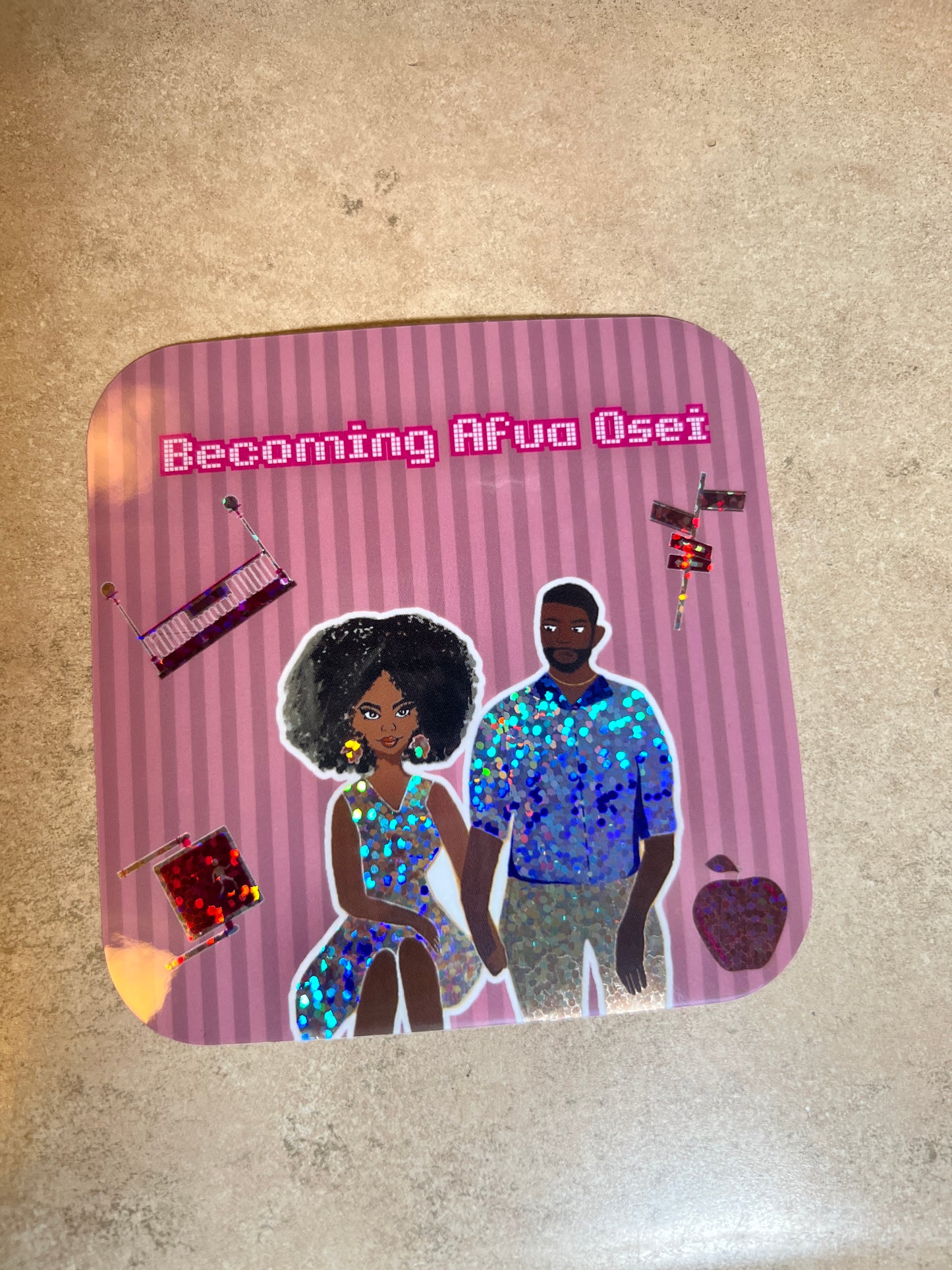 Becoming Afua Osei Holographic Glitter Sticker